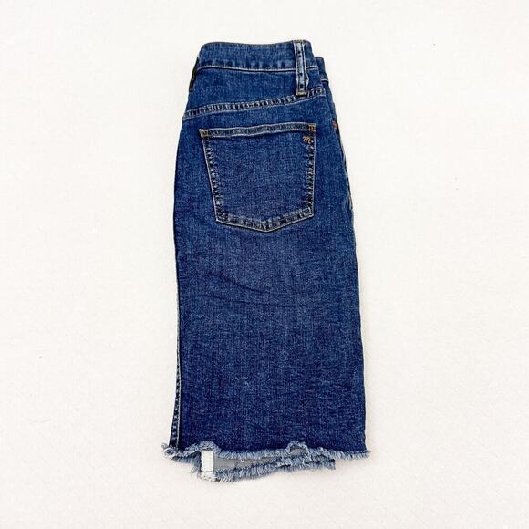 Madewell Front Slit Denim Jean Skirt Dark Wash Size 25 - Picture 7 of 7